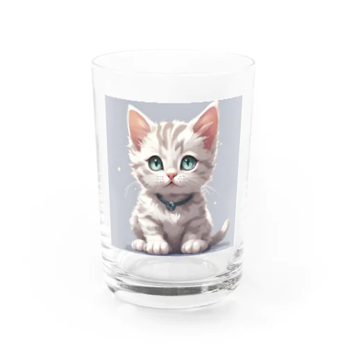 虎縞白猫04 Water Glass