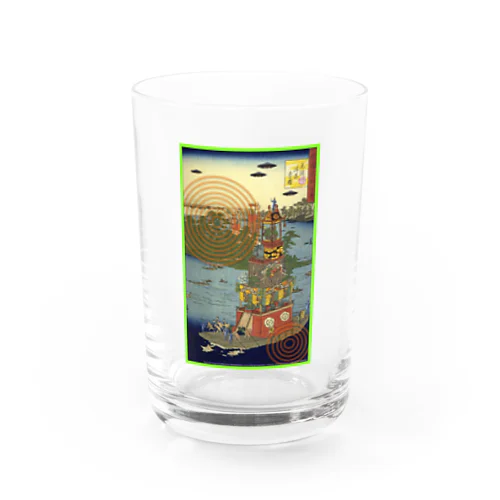  名所百景　尾張津島祭礼 Water Glass