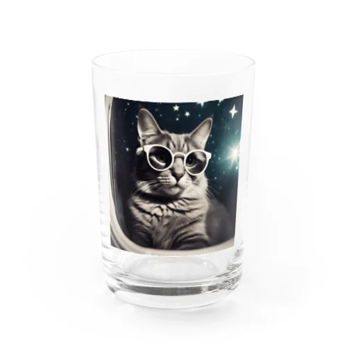 宇宙旅サングラスねこ Water Glass