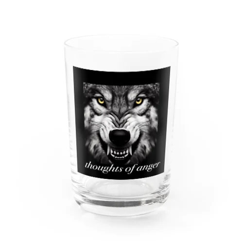 怒りが囁く、かっこいい狼🐺 Water Glass