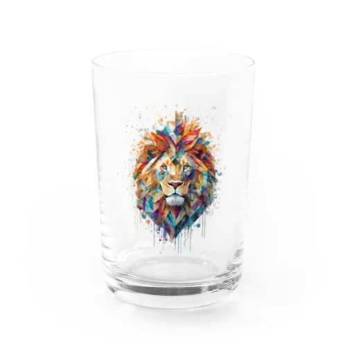 抽象的なライオンスプラッシュTシャツ Water Glass