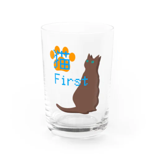 猫ファースト - 猫Tシャツ Water Glass