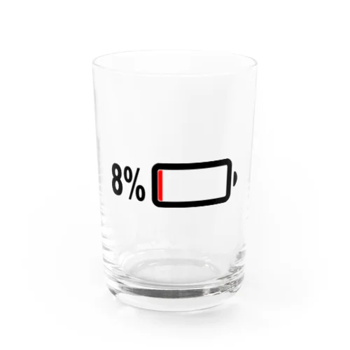 充電８％マーク　グッズ Water Glass