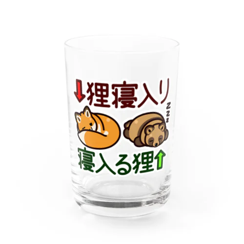 狸寝入り・寝入る狸 Water Glass