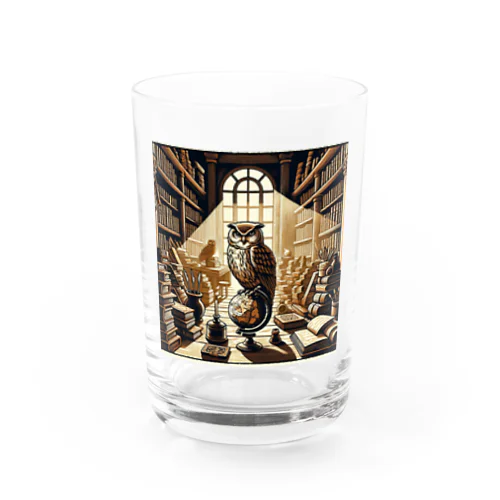 Owl and knowledge Water Glass