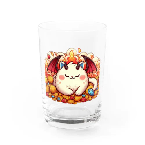 おやすみ！猫ドラゴン　背景透過ver Water Glass