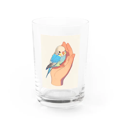 手のひらでおしゃべりセキセイインコの　BLUE PLUM  691 Water Glass