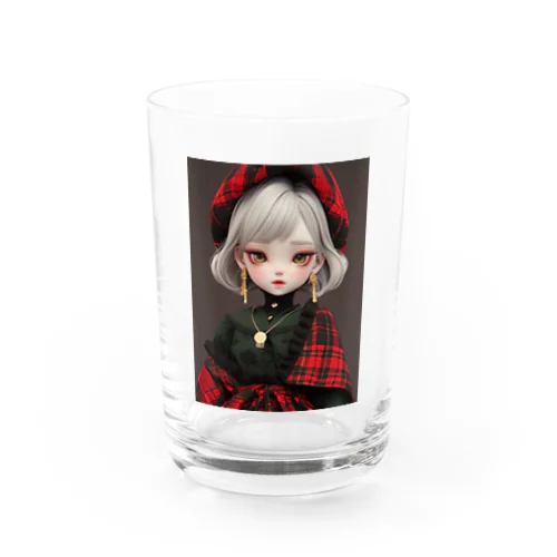 タータンチエクの服を着た少女　なでしこ1478 Water Glass