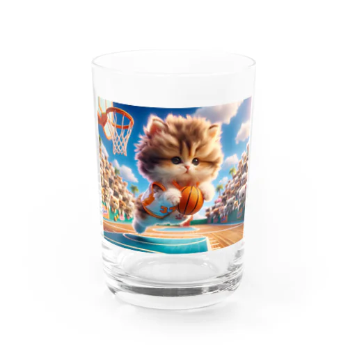 バスケットボールにゃんこ Water Glass