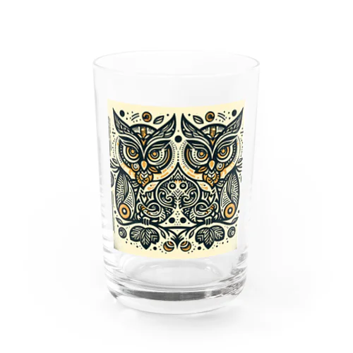 Symmetrical Owls Water Glass