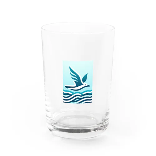 海とカモメ Water Glass