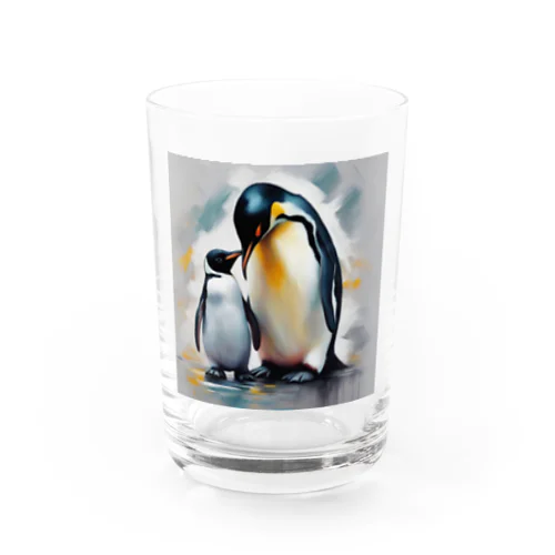 愛する家族と幸せに暮らすペンギン Water Glass