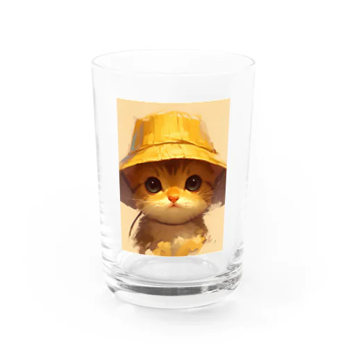 帽子をかぶった可愛い子猫 Marsa Water Glass