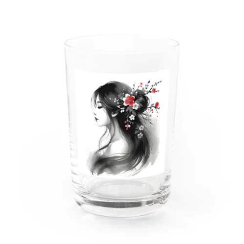 紅と女性 Water Glass