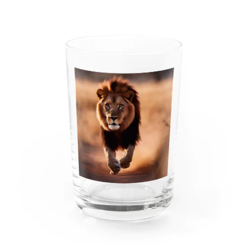 走っているライオン Water Glass