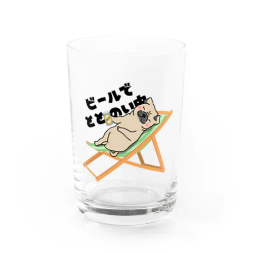 ビールでととのう(パグバージョン) Water Glass