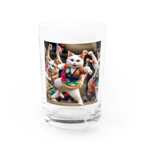 よさこい祭りで踊る猫達 Water Glass