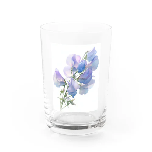 ブルーパプルの色のスイトピー　なでしこ1478 Water Glass