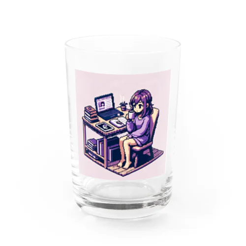 ピクセルパープルガール Water Glass