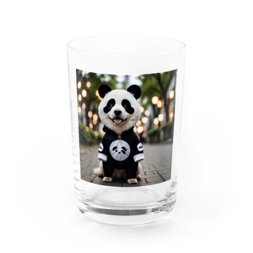 パンダの着ぐるみを着た犬 Water Glass