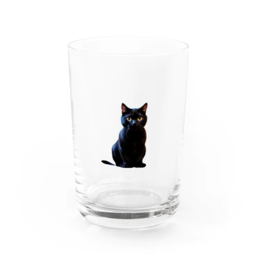 おすわり黒猫 グラス
