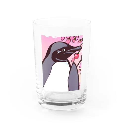 ペンギンと桜の木 Water Glass