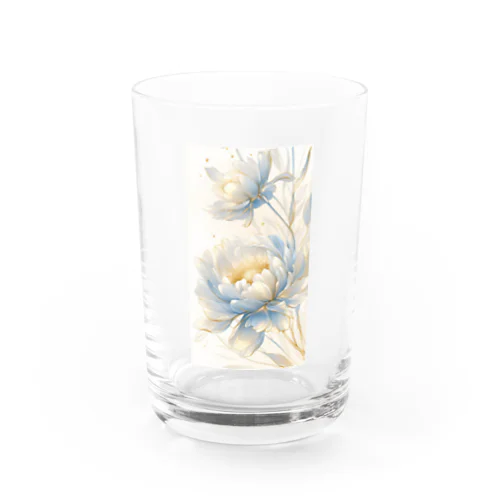 Lucky Flower Silver Blue Water Glass