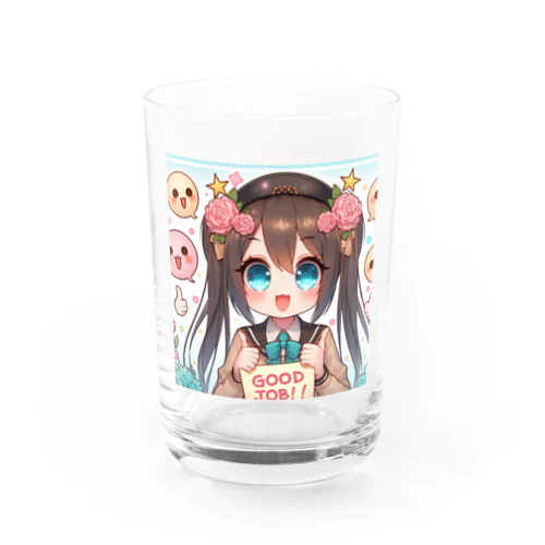 キュートなキャラクターがグッジョブを完璧に表現♪ Water Glass