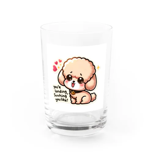 トイプードルはまるでぬいぐるみのよう Water Glass