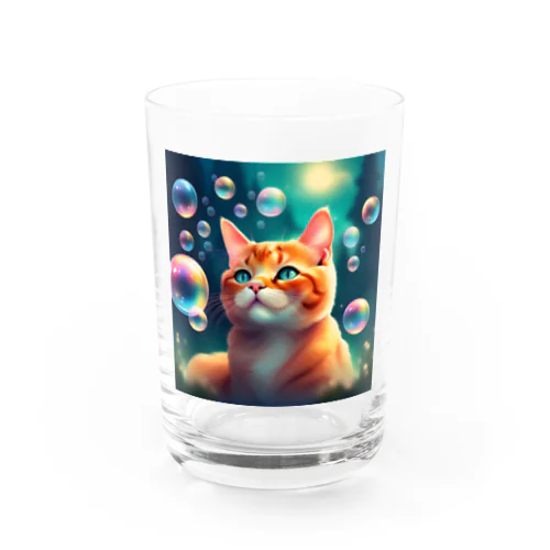 にゃんともカラフルバブル Water Glass