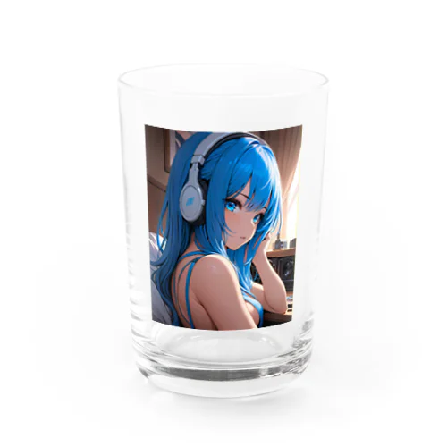 青い髪の少女 Water Glass