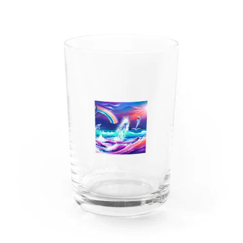 虹をかけるイルカ Water Glass