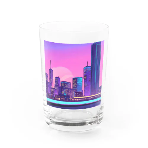 ネオンカラーで輝く都市3 Water Glass
