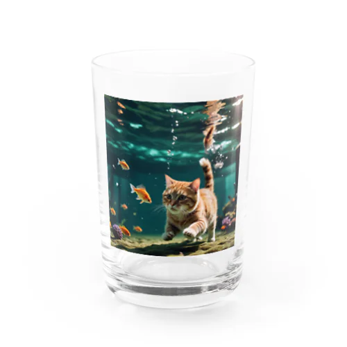 泳ぐ猫グッズ Water Glass