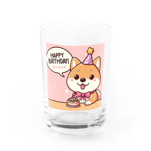 柴犬がカラフルなスタンプ Water Glass