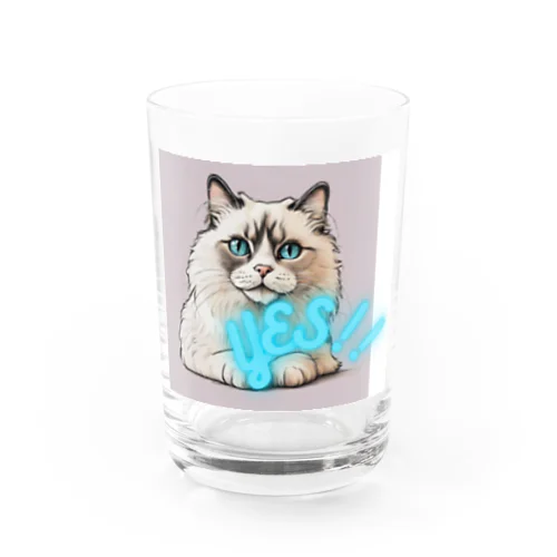 猫　YES！！　おしゃれで前向きっぽい日常アイテム Water Glass