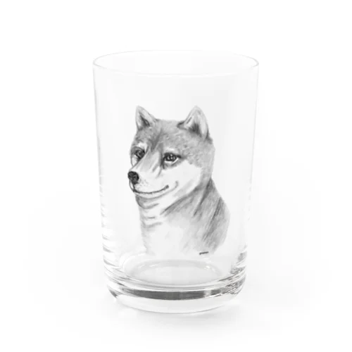 柴犬　モノクロアート犬 Water Glass