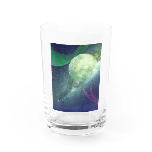 夜空に浮かぶ満月 グラス