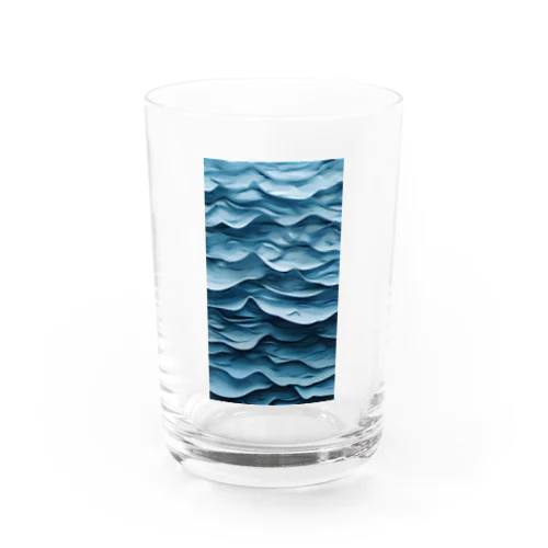 ３Dデジタルアート、紙細工風ー波 Water Glass