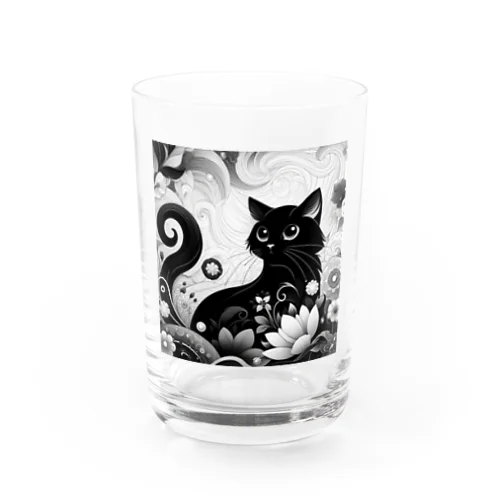 風に舞う花と猫の詩 Water Glass