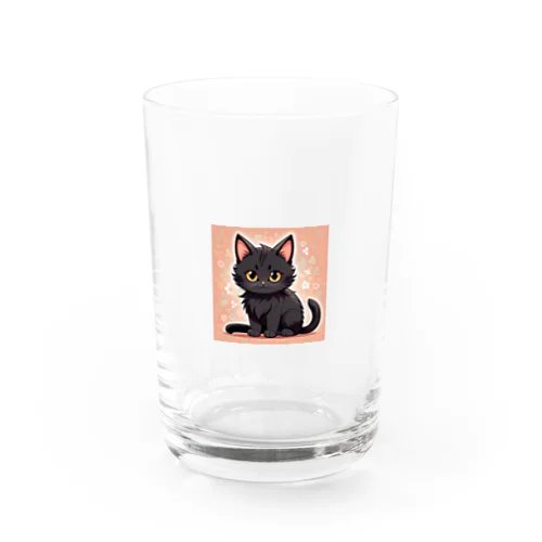 くろねこキラキラ Water Glass