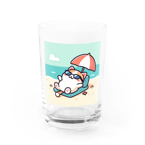 有給休暇をむさぼるネコ Water Glass