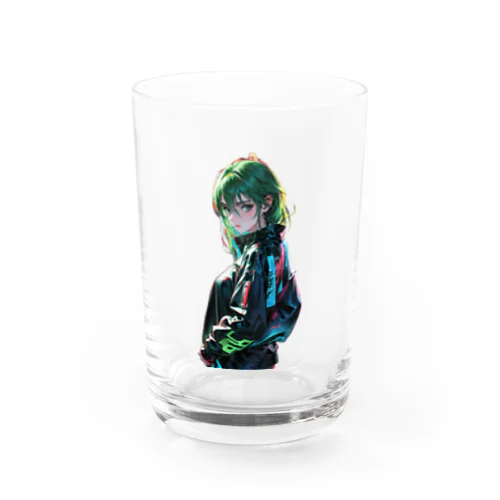 サイバーパンク　緑髪 Water Glass