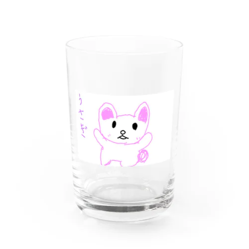 8さいが描いたうさぎ Water Glass