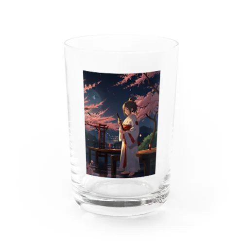 女騎士、桜の下で Water Glass