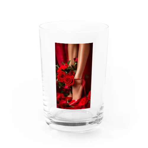 red Rose heel  Water Glass