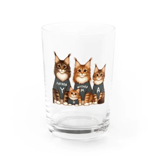 猫の家族 Water Glass