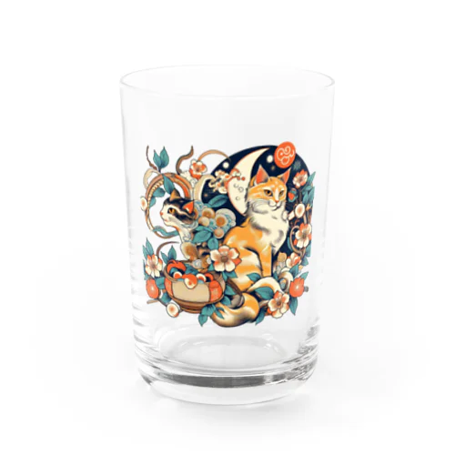 猫LOVE items 茶虎と白黒 Water Glass