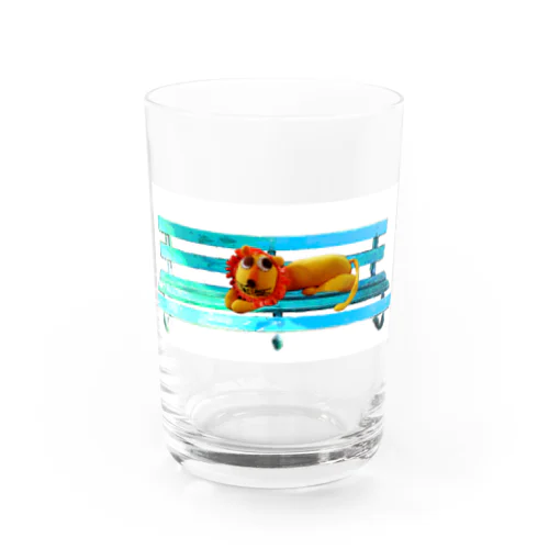 「公園にライオンがいます」 Water Glass