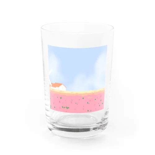 風車とチューリップ Water Glass